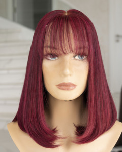 Donneur unique HD mince dentelle courte Bob perruques naturelles droites vietnamiennes cheveux humains style vague toutes les couleurs 8 à 14 pouces - Product Image 1