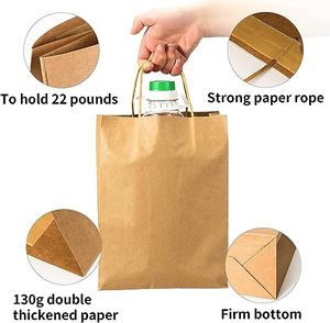 Vente en gros de sacs en papier kraft brun de haute qualité avec poignées prêts à être expédiés depuis l'usine du Vietnam pour l'emballage et le shopping - Product Image 5