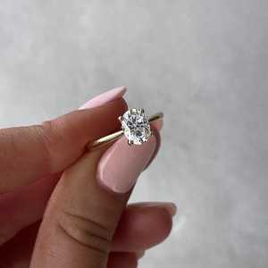 Anillo de Compromiso con Diamante Ovalado de 1 Quilate Cultivado en Laboratorio, Certificado por IGI, Color EF, Claridad VS - Product Image 4