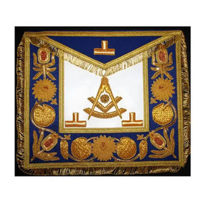 Delantal de cuero transpirable Masonic Regalia Master Masons Degree con pasador de seguridad bordado de bolsillo adjunto - Product Image 6
