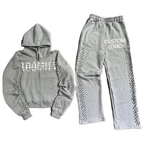 Conjunto Deportivo de Invierno 2025 para Hombre, Manga Larga, con Pedrería, Corte Regular, Alta Calidad, Sólido, Casual, Transpirable y Ligero - Product Image 1