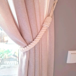 Corbata de cortina de cuerda de algodón, soporte de cortina elegante hecho a mano - Product Image 1