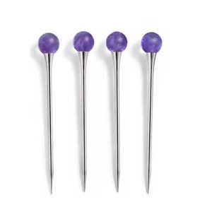 Stainless Steel Metal Eco-Friendly Durable Modern Cocktail Picks Fruit Stick Reusable Garnish Skewers <b>Bar</b> <b>Accessories</b> - Product Image 3