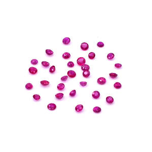 Rubis naturel de Birmanie, pierre brute non traitée, calibrée, coupes coussin et marquise, rondes facettées de 2 mm et 2,5 mm, traitées thermiquement - Product Image 4