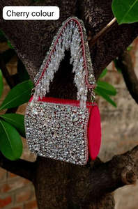 New Arrival Stunning Handmade Embossed Heavy Pearl and Stone Work Multi Color Bridal <b>Evening</b> Purses Women Heavy Purse Sling <b>Bag</b> - Product Image 4