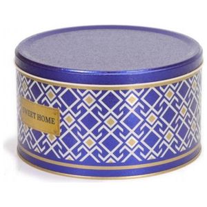 4.1L Tapa deslizante Diseño de patrón sin costuras Líneas geométricas Fondo azul Ø 215x120mm Recipiente redondo Latas de metal Fondo azul - Product Image 3