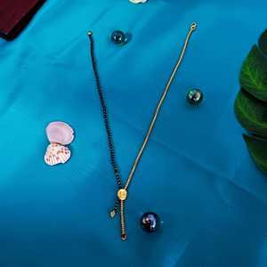 Fabricant indien ensemble de bijoux traditionnel ton or perlé pendentif mariage Mangalsutra indien bijoux de mode pour les femmes - Product Image 2