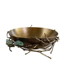 <b>Large</b> Ornamental Metal Decorative <b>Bowl</b> With Durable Construction Ideal For Indoor Centerpiece Or Decorative Display - Product Image 1