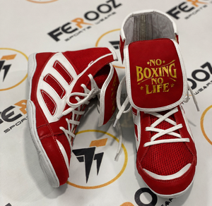 รองเท้าชกมวยสั่งทำพิเศษ No Boxing No Life ระบายอากาศได้ดี คุณภาพสูง สวมใส่สบาย ทนทาน สีม่วงขาว - Product Image 6