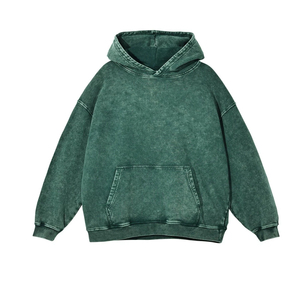 Sudadera con Capucha Extra Grande para Hombre, 100% Algodón, Felpa Francesa, Color Sólido, Lavada, Informal, para Otoño - Product Image 3