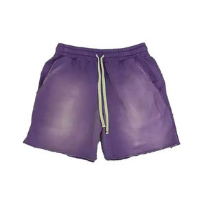 Pantalones cortos de lavado ácido para hombre 100% algodón French Terry personalizable Sun Faded High Street Washed Shorts - Product Image 1