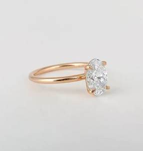 Banda minimalista de circonita cúbica de corte ovalado de Plata de Ley 925 sólida, chapado en oro rosa, banda de boda de compromiso para mujer y niña, venta al por mayor - Product Image 3