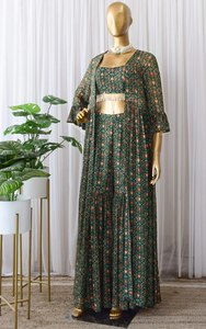 Top corto de Georgette para adultos de verano, bordado a mano, diseño de hoja perenne, ropa ocasional para ropa fabricada India pakistaní - Product Image 5