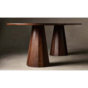 Oval Dining <b>Table</b> Bank Collection Wood and Sintered Stone Assembled for Home Office Living Room Furniture - Product Image 4