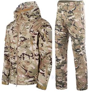 Uniformes tácticos Uniforme de caza Conjunto de camisa táctica Camuflaje Airsoft Ropa Senderismo Traje táctico Multicam Negro - Product Image 1