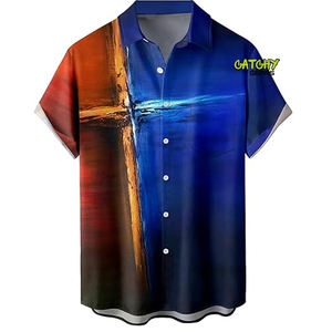 Impresión completa Primavera Verano Hombres Hawaiian Beach Shirt Custom Color Hawaiian Ins Shirt - Product Image 1