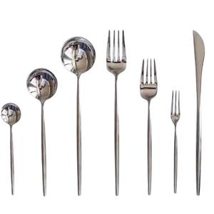 Juego de Cubiertos Modernos de Acero Inoxidable, Pulido Espejo Plateado, Juego de Cubiertos para Comedor, Hogar, Cocina, Hotel, Restaurante, Regalo de Boda - Product Image 1