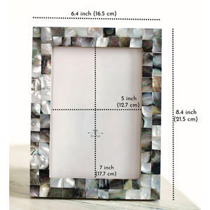 Elegant Mother Of Pearl Handcrafted Picture <b>Photo</b> <b>Frame</b> | Best Gift for home decor, Birthday, Mother's Day (Black, <b>5X7</b> Inches) - Product Image 3
