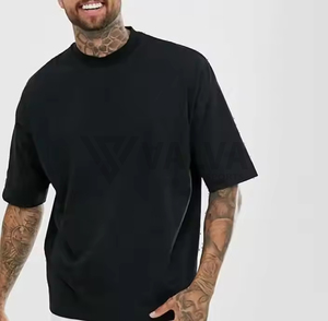 Camisetas Extra Grandes Personalizadas de Algodón 100% Transpirables de Secado Rápido con Cuello Alto Estilo Casual Elegante para Hombre 2024 Servicio OEM - Product Image 2