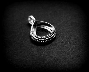 Pendentif lunette poire en argent sterling 925 8x10mm avec design torsadé Plaqué or 18 carats Cendres Résine Remplissage Souvenir Fine Jewelry - Product Image 6