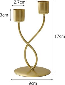 Juego al por mayor de 3 candelabros decorativos para velas cónicas gruesas para Navidad, bodas, cenas, fiestas, Día de San Valentín - Product Image 5