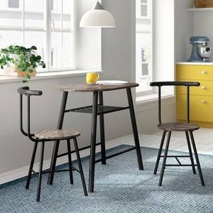 Luxury Industrial Design Rustic Wooden Top <b>Bar</b> <b>Tables</b> Metal Iron Fabricated for Home Hotel Personal Talk Barware Basement Entry - Product Image 4