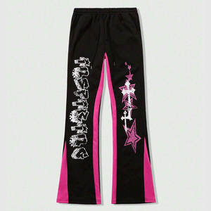 กางเกงลำลองทรงบานผู้ชาย สไตล์สตรีทแวร์ ผ้าฝ้าย เอวยางยืด ลายทาง ทรงตรงโค้ง - Product Image 1