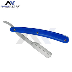 Hot Sale Barber Razor Salon Foldable Stainless Steel Blade Shaving Razor Swing Lock Blue & <b>Silver</b> Plastic Handle Barber Shaving - Product Image 6