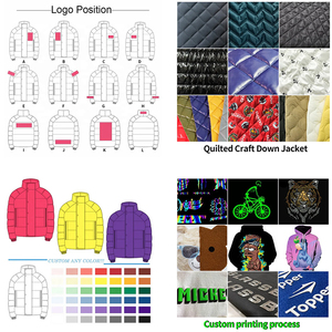 OEM chaqueta de invierno para hombre con logotipo personalizado de gran tamaño burbuja impresa cálida impermeable de talla grande edredones con soporte chaqueta de lona tejida - Product Image 5