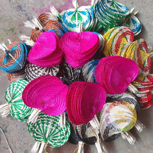 Abanicos de hojas en forma de corazón, decoración de boda personalizada y regalos de fiesta, abanicos de hojas de palma, abanico de rafia natural hecho a mano, Caryln 0084935825297 - Product Image 4