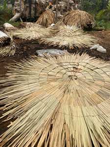Parasol de plage portable, housse personnalisée en jonc de mer, chaume tiki, feuille de palmier, design rustique, écologique, résistant à l'eau, pour extérieur, parc - Product Image 5