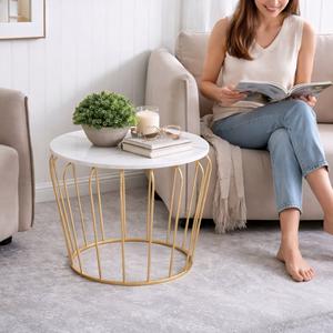 Strong Modern Decorative Eco-Friendly Side <b>Table</b> Iron Art End <b>Table</b> Tea Coffee Telephone <b>Bedside</b> <b>Table</b> Living Room Bedroom Use - Product Image 1