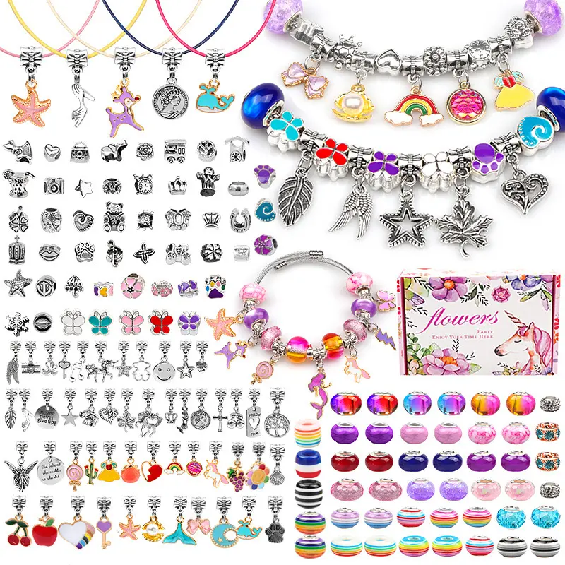 Kit de fabricación de PULSERAS CON ABALORIOS, juego de regalos artesanales de sirena de unicornio, puede inspirar imaginación, creatividad, fabricación de joyas, Kit de juguetes perfecto