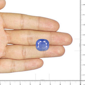 Saphir bleu naturel 11,82 carats, pierre précieuse facettée, calibrée, 10 mm, pierre bleu royal, hauteur 6 mm, largeur 8 mm, traitée thermiquement - Product Image 3