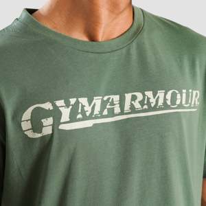 GYMARMOUR Youth M124 Oversize T-Shirt Short Sleeves Loose Fit Cotton for Jersey Green Silk Screen Printing Long Length - Product Image 6