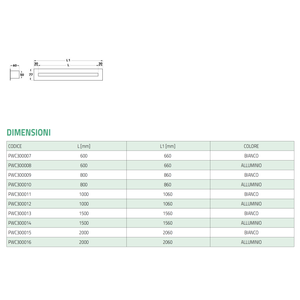 Difusor Lineal Tecnosystemi con 1 Compartimento y Amortiguador, Aluminio Anodizado L.2000 PWC300016, Rejilla y Embellecedor - Product Image 6