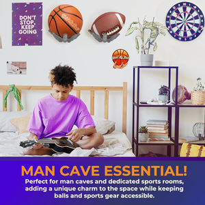 Support mural universel pour ballon de haute qualité en polypropylène multicolore, support d'affichage pour ballon de basket, football, ballon de main - Product Image 3