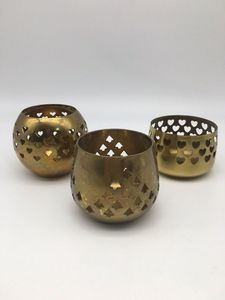 HOT SELLING <b>Set</b> of 3 with Oriental Design Tealight Holders for Diwali and Elegant Home Decor FOR SALE - Product Image 3