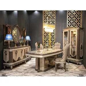 Ensemble de meubles de salle à manger pliables en teck moderne au design élégant avec taille personnalisable Décoration de maison de luxe - Product Image 1