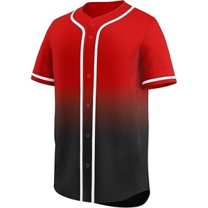 Custom Unisex Breathable Quick Dry 100% Polyester Full <b>Button</b> Baseball Jersey Uniform - Product Image 1