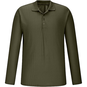 100% Cotton Top Casual Men's Plus Size Cheap Custom Long Sleeves Hip Hop Oversized New Fashion <b>Design</b> Polo Neck T-Shirt - Product Image 5