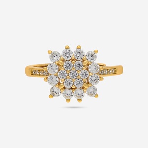 Bague pour femme en argent 925, 191168, tendance et élégante, plaqué or rhodié, incrustée de zircon de laboratoire, technologie griffe, motif fleur - Product Image 3