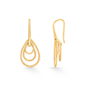 Encantadores Pendientes de Aro y Tipo Huggie con Diseño de Gota de Oro - Product Image 5
