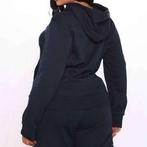 Survêtement 100% coton pour femmes ensemble de sweat à capuche deux pièces pull hiver survêtement avec impression de logo personnalisé OEM léger - Product Image 5