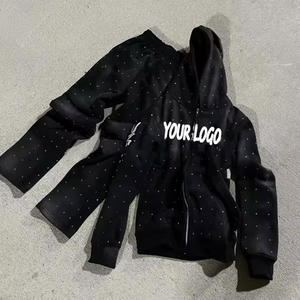Conjunto Deportivo Unisex con Estampado Personalizado, Estilo Urbano, Lavado Ácido, Bolsillos con Detalles en Piedra, Tachuelas Metálicas, Efecto Desgastado por el Sol - Product Image 1