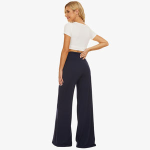 High <b>Waist</b> Wide Leg Pants for Women Casual Loose <b>Trousers</b> <b>Elastic</b> <b>Waist</b> Palazzo Yoga Pants Soft Comfy Lounge <b>Trousers</b> Wholesale - Product Image 5