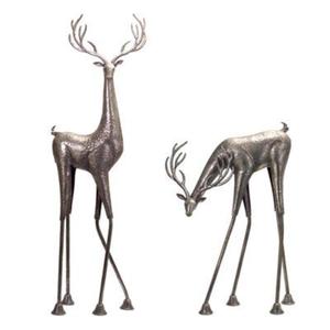 Escultura de Reno antiguo de gran tamaño para el hogar y el jardín, juego de estatuillas de Reno antiguo de latón decorativo para suministros de Navidad - Product Image 2