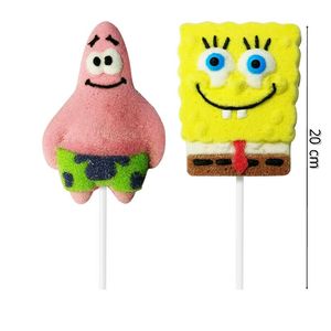 Relkon Orjinal Lisanslı spugna Bob pantaloni quadrati Marshmallow Lolipop 45 Gr (12 Adet)