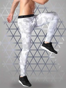 2024 vente en gros personnalisé sublimé hommes Fitness Compression Sport course Yoga pantalon non transparent tricoté tissu Leggings - Product Image 3
