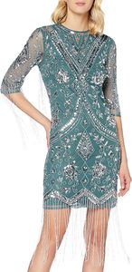 Robe de soirée élégante et modeste pour femmes de haute qualité, droite, brodée, avec de longues paillettes et des perles pour adultes - Product Image 2